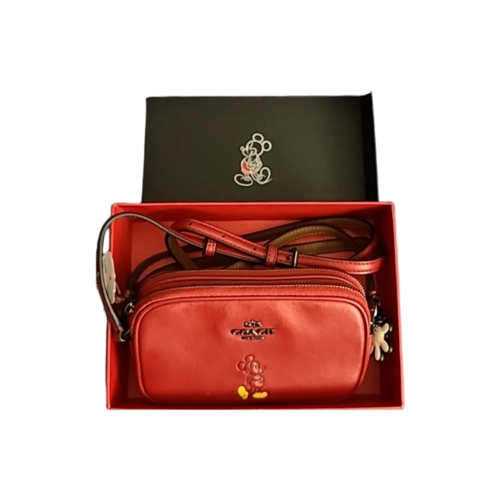 Coach x Disney Mickey Red Crossbody Pouch Bag Leather Limited Edition NWT - Picture 2 of 6